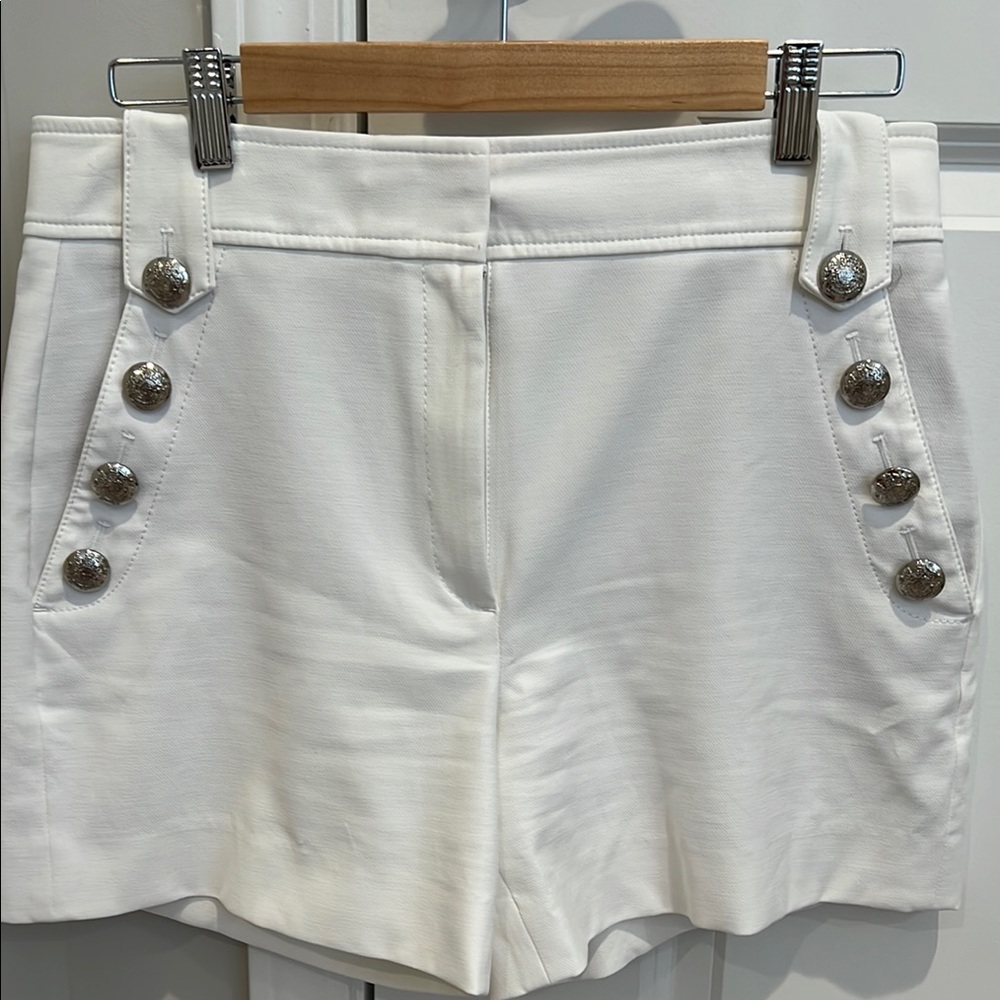 White House Black Market High Waist White Shorts